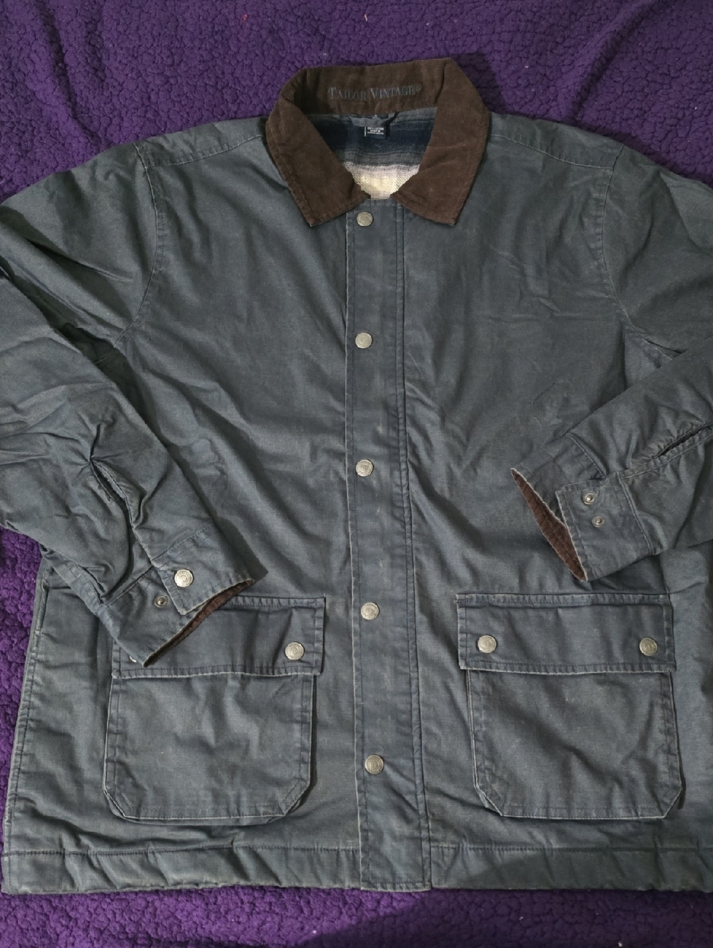 Tailor Vintage Heritage Field Jacket with Brown Corduroy Collar